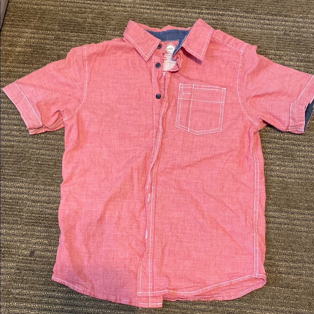Wonder Nation Red Button Down Shirt Classic Style